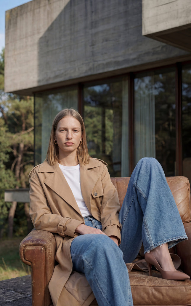 Camel Kuşaklı Trençkot