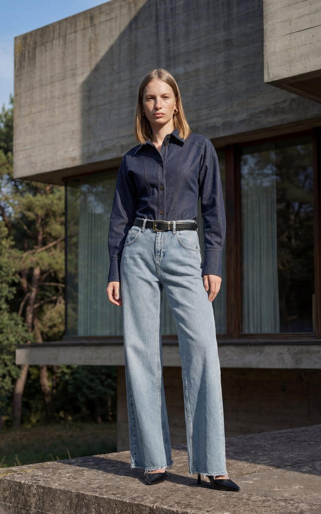 Denim Lacivert Gömlek