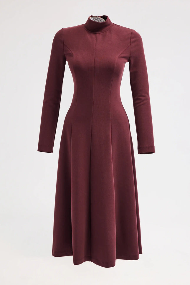 Bordo Midi Elbise