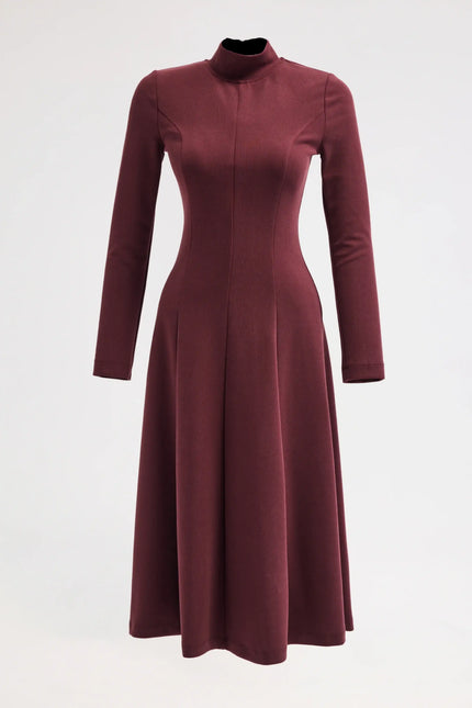 Bordo Midi Elbise