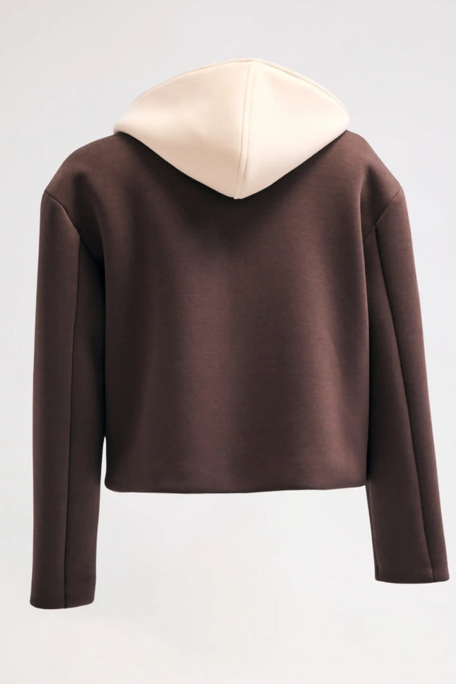 Kahverengi Kapüşonlu Ceket