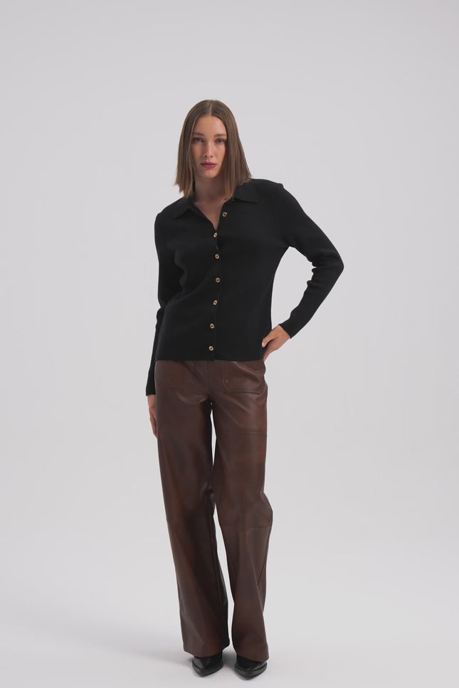 Kahverengi Deri Pantolon