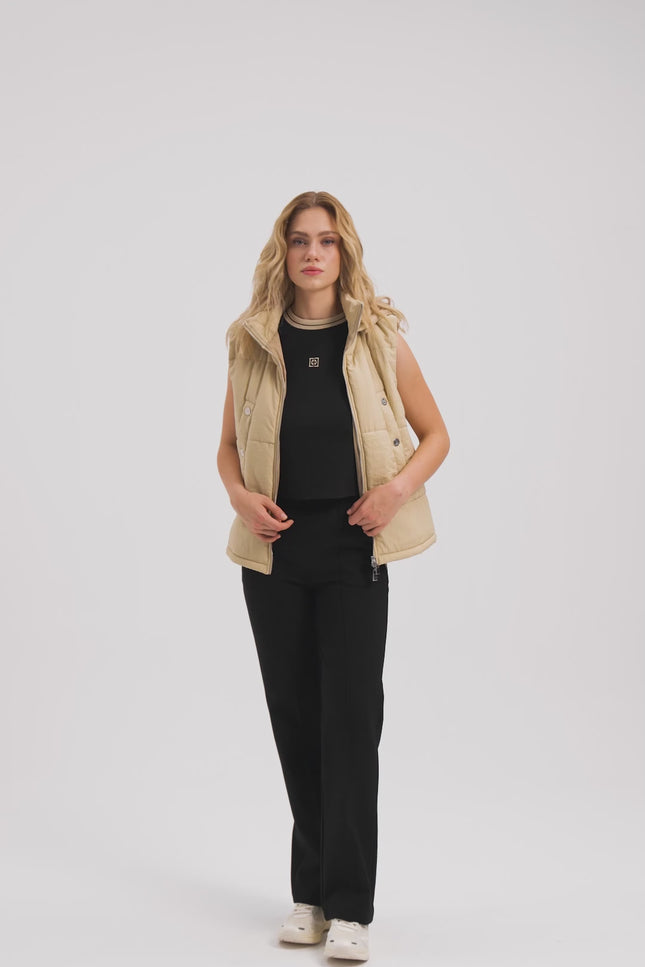 Bej Şişme Yelek