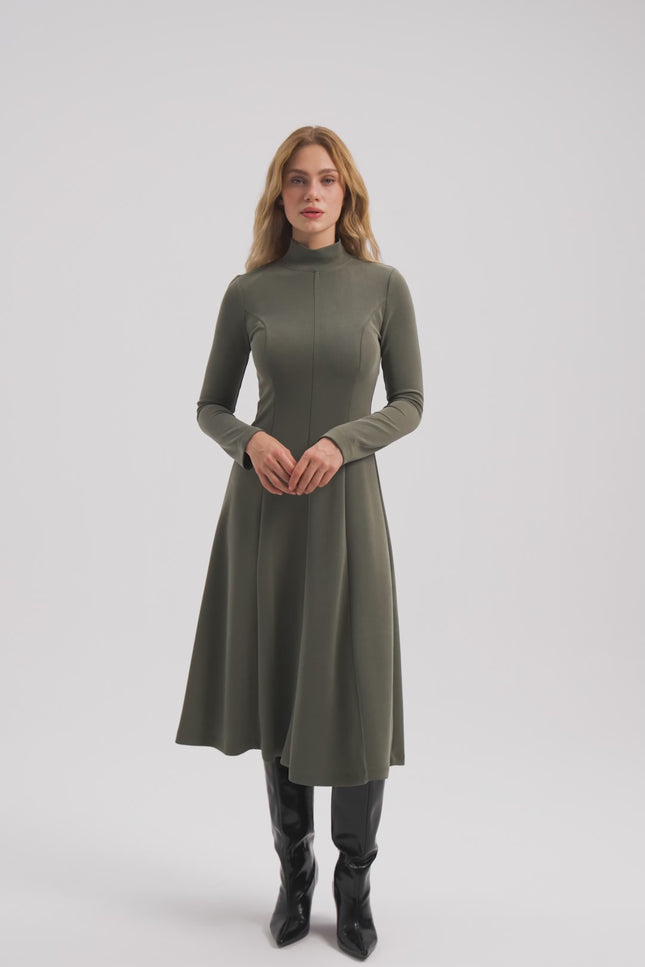 Haki Midi Elbise