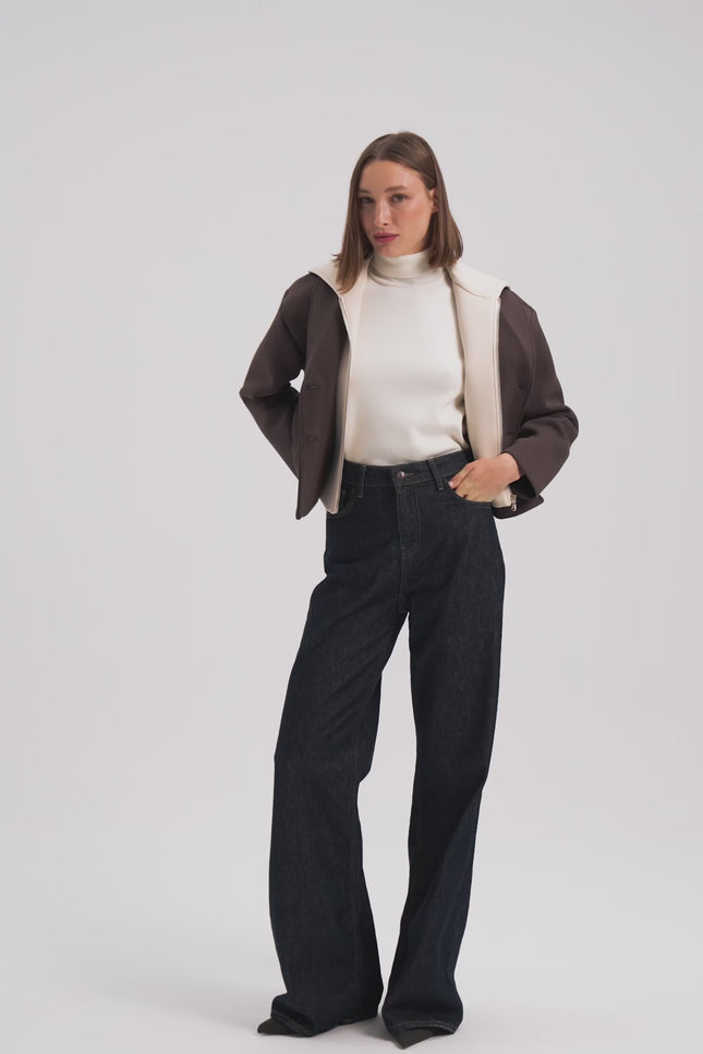 Kahverengi Kapüşonlu Ceket